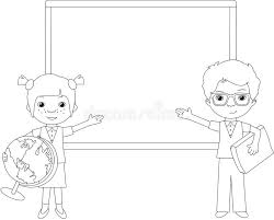 Select from 35919 printable crafts of cartoons click the classroom coloring pages to view printable version or color it online (compatible with ipad and. Boy And Girl Standing Near The Blackboard In A Classroom Coloring Book Stock Vector Illustration Of Cute Childhood 64253206
