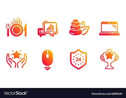 Spa Stones Graph Chart And Scroll Down Icons Set