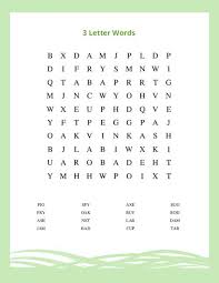 · aah · aal · aas · aba · abs · aby · ace · act . 3 Letter Words Word Search