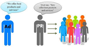 difference between advertising and public relations with