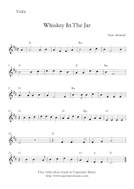 Download sheet music for violin. Free Printable Sheet Music Free Easy Violin Sheet Music Whiskey In The Jar