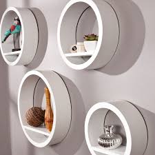 The hidden suspension brackets makes it seem like it's part of. Bain Circle Shelf White Set Of 4 Circle Shelf Shelves Decorating Shelves