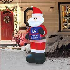 Santa is seven feet tall and sets up in minutes. Christmas Inflatable 7 Countdown Santa Airblown Decoration Amazon In Garden Outdoors