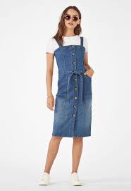 Pinafore Denim Dress In Malibu Blue Get Great Deals At Justfab