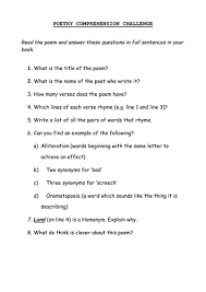 Comprehension On A Halloween Poem Halloween Poems Poetry Comprehension Rhyming Poems