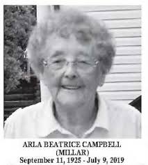 Arla Beatrice Millar Campbell (1925-2019)