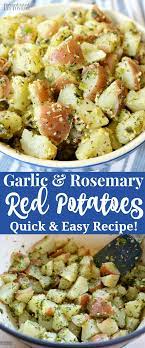 This Garlic And Rosemary Red Potatoes Recipe Is A Quick And Easy Side Dish To Make On The Red Potato Recipes Potato Recipes Side Dishes Easy Red Potato Recipes