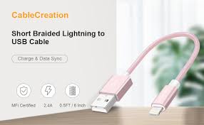 Amazon Com Cablecreation 0 5ft Short Iphone Charger Cable 6 Inch Lightning To Usb Charging Data Sync Cord Mfi Certified Compatible Iphone 12 11 X Xs 8 8 Plus 7 6 5 5c 5s Ipad Rose Gold Computers Accessories