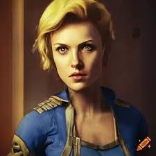 Portrait of fallout vault girl cosplay on Craiyon