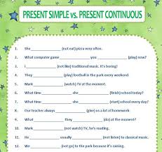 Present Simple Vs Present Continuous Grammar Worksheets English Teaching Materials Learn English Kid