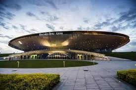 Mercedes Benz Arena In Shanghai Pudong Shanghai China Asia Photographic Print Andreas Brandl Art Com Futuristic Architecture Architecture Jobs Stadium Architecture