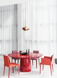 Baleri Italia Roundel Table With Red Lacquer And Glass Top Claesson Koivisto Rune Round Dining Room Minimalist Dining Room Glamourous Dining Room