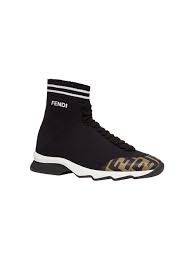 Fendi Synthetic Sock Sneakers In Black Lyst