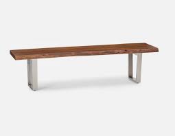 Maria Solid Acacia Wood Bench Walnut Dining Room Bench Wood Bench Solid Wood Benches