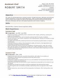 assistant chef resume samples qwikresume