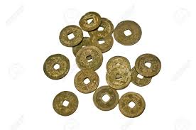 The united states has never had a coin with a hole in it, so it's not something we're used to seeing. Scattered Copper Coins The Disc Shape With A Square Hole In Stock Photo Picture And Royalty Free Image Image 5046739