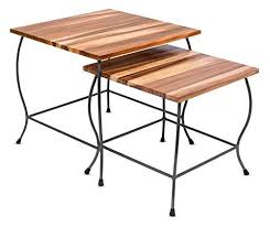 Birdrock Home 2pc Acacia Wood Nesting Tables Natural Wood Bed Sofa Snack End Table Industrial D Living Room Side Table Wood Nesting Tables Natural Wood Bed