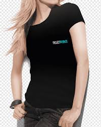 Download T Shirt Mockup Woman Clothing Crew Neck T Shirt Black Woman Clothing Sizes Png Pngwing