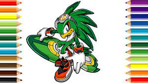 He is a mobian hawk and expert extreme gear rider who deserted from the battle bird armada and became the leader of the babylon rogues. Jet The Hawk Coloring Page And Drawing Sonic The Hedgehog And Color Book For Kids Youtube