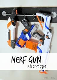 Nerf gun storage toy storage storage rack storage ideas playroom storage playroom ideas organization ideas pvc projects cool diy so here are loads of fun ideas on nerf gun storage so you can get them off the floor and organized! She S Crafty Boys Room Nerf Storage