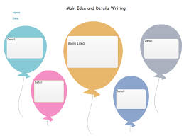 Ballon Main Idea Chart Vocabulary Graphic Organizer