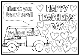 Teachers Day Coloring Pages Happy Teachers Day Teachers Day Card Teachers Day