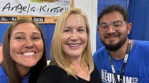 FREAKING OUT!!! We met the beautiful Angela Kinsey at The Office Reunion!!!  Thank you for taking the time to meet your fans, Angela. We love you and  the Office Ladies! 💙