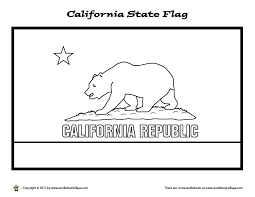 The red color signifies courage; California State Flag Coloring Page Worksheet Village California State Flag Flag Coloring Pages California Flag