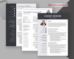 Free resume template cover letter template 3 colors. Creative Resume Templates For Microsoft Word Modern Cv Templates Design With Cover Letter And References Templates Unique Resume 1 2 3 Page Resume Instant Download Cvtemplatesuk Com