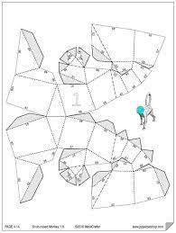 Monkey 3d Papercraft Template Diy Low Poly Paper Forest Etsy Papercraft Templates Paper Crafts Paper Template