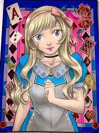 Alice In Wonderland Grayscale By Jade Summer Colored By Kaye O Donnell Jadesummer Art Awesom Grayscale Coloring Books Grayscale Coloring Alice In Wonderland