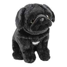 Pug Dog Black Plush Toy 30cm Stuffed Animal Faithful Friends Collectables Black Pug Puppies Pug Dog Black Stuffed Animal