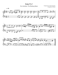 Shadow dragon and the blade of light was announced to get a localization release for the nintendo switch on december 10th, including new features such as being able to rewind time similar to mila's turnwheel. Fire Emblem The Binding Blade Join Us Sheet Music For Piano Solo Download And Print In Pdf Or Midi Free Sheet Music Musescore Com
