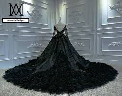 Scoop neck long sleeves lace wedding dress 2019. Gothic Long Sleeve Off Shoulder Luxury Long Train Lace Wedding Dress Black Unconventional Bridal Ball Gown Ivory In 2021 Lace Sweetheart Wedding Dress Trumpet Wedding Dress Lace Bridal Ball Gown