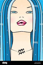 Primo piano della donna Acquario Foto stock