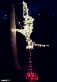 Examples of upside down in a sentence. A Ho Ho Horror Show Sheriff S Deputy Hangs Reindeer Upside Down In His Yard With Red Lights Simulating Slit Throat And Blood Daily Mail Online