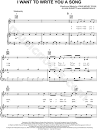 Once your music piece is uploaded, our artificial intelligence powered transcriber processes it to generate a sheet music based on what her hears. One Direction I Want To Write You A Song Sheet Music In F Major Transposable Download Print Sku Mn0160578