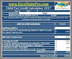 Includes income limit tables & frequently asked questions. Download Child Tax Credit Calculator Excel Template Exceldatapro