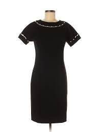 Details About Teri Jon By Rickie Freeman Women Black Cocktail Dress 6