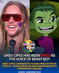 🚨BREAKING: Greg Cipes Has Been Fired As The Voice of Beast Boy Greg Cipes  commented