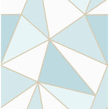 Advantage Apex Blue Geometric Strippable Roll Covers 56 4 Sq Ft 2814 24978 The Home Depot Blue Geometric Wallpaper Geometric Wall Paint Geometric Wallpaper