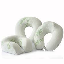 Bamboo Fiber U Shaped Memory Foam Pillow Cushion Neck Pillow Car Travel Pillow Rest For Car Flight Travel Pillow Neck Pillow Memory Foam