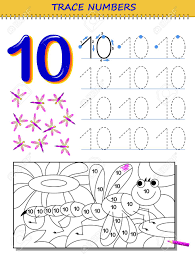 Print out this page and have fun adding colors and patterns to these toes. Educational Page For Kids With Number 10 Printable Worksheet For Children Textbook Developing Skills Of Counting Writing And Tracing Baby Coloring Book Back To School Vector Image Royalty Free Cliparts Vectors And