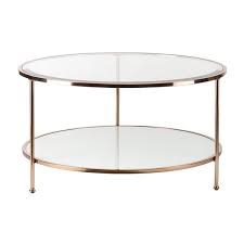 Find great deals on ebay for glass round coffee table. Boston Loft Furnishings Riku 33 78 In X 18 25 In Gold Frame And Clear Glass Top Round Coffee Table Atg0340 Rona