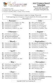 2020 Coupon Insert Schedule Coupon Inserts Coupons Insert