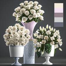 Same day flower delivery glastonbury, send flowers, bouquets, arrangements, abundiflora florist. 3d Model Bouquets Of White Flowers In Vases Cgtrader