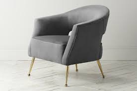 Modern, traditional, eclectic, rustic, glam, farmhouse, country Perch Parrow Lacey Velvet Armchair In Iron Grey