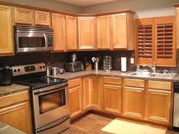 kitchen with honey oak cabinets