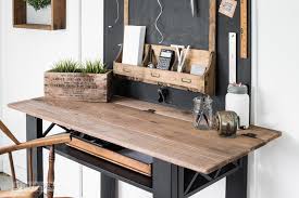 Rustic farmhouse coffee table build with somewhat detailed description www.fanelliscustoms.wordpress.com. Repurposed Coffee Table Flip Up Desk With Office Stencilled Sign