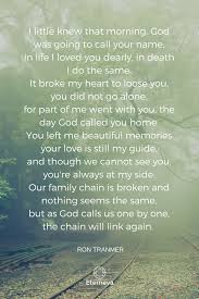 Our Family Chain Is Broken And Nothing Seems The Same But As God Calls Us One By One The Chain Will Link Again Funeral Poems Funeral Verses Funeral Speech